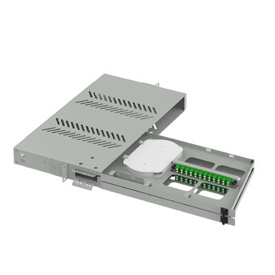 Υπο-Οπτικό Πλακέτο Διανομής 24 θύρες LC APC Swing Type 19 Inch Fiber Optic Patch Panel