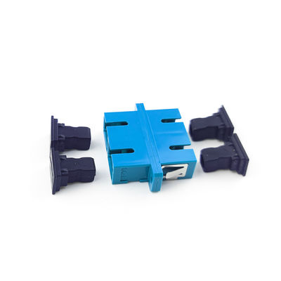 FTTH SC Διορθωτής οπτικών ινών με υλικό UPC Eared Dustproof Duplex Coupler PBT
