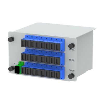 FTTX Φύλλα Οπτικής PLC Χωριστής Εισαγωγής Τύπος 1x2 1x4 1x8 1x16 1x32 1x64 με SC/UPC 5