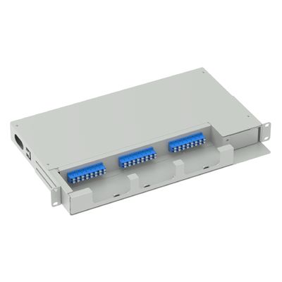 24 πυρήνες Οπτικό εξοπλισμό ινών 19 ιντσών Swing Patch Panel LC UPC Τύπος για FTTX ODN