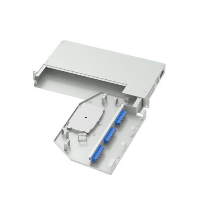 24 πυρήνες Οπτικό εξοπλισμό ινών 19 ιντσών Swing Patch Panel LC UPC Τύπος για FTTX ODN