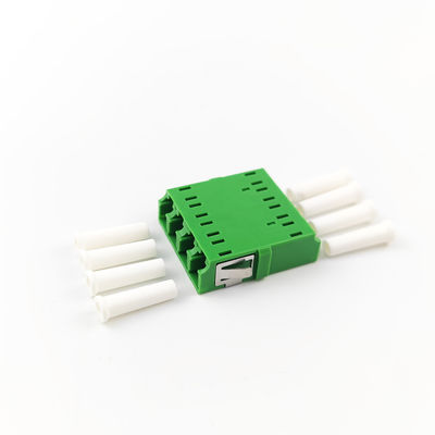 4 θύρες πράσινο LC APC οπτικό προσαρμογέα ινών Earless Square Coupler για FTTH Performance