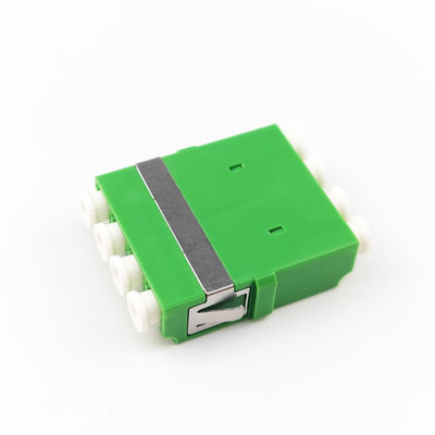 4 θύρες πράσινο LC APC οπτικό προσαρμογέα ινών Earless Square Coupler για FTTH Performance