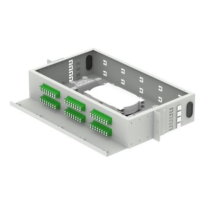 FTTH 96 Core Capacity Patch Panel 19 ιντσών Οπτικό πλαίσιο διανομής με LC