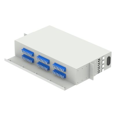 FTTH 96 Core Capacity Patch Panel 19 ιντσών Οπτικό πλαίσιο διανομής με LC