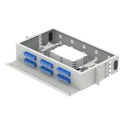 FTTH 96 Core Capacity Patch Panel 19 ιντσών Οπτικό πλαίσιο διανομής με LC