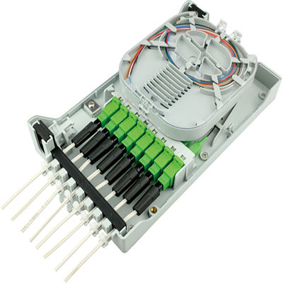PC ABS υλικό Χρησιμοποιούμενο δίκτυο ODN FTTH IP65 εξωτερικό 8 πυρήνες οπτικό ινώδες τερματισμό κουτί