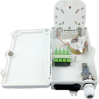 FTTH IP65 εξωτερικό 4 πυρήνες Fiber Optic Termination Box με SC συνδετήρα τοίχος Mount Gray