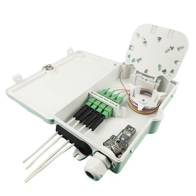 FTTH IP65 εξωτερικό 4 πυρήνες Fiber Optic Termination Box με SC συνδετήρα τοίχος Mount Gray