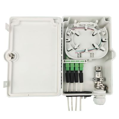 FTTH IP65 εξωτερικό 4 πυρήνες Fiber Optic Termination Box με SC συνδετήρα τοίχος Mount Gray