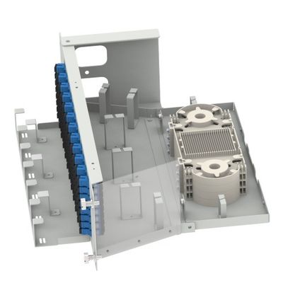 5 Χρόνος Γκρέι 96Cores 19 ιντσών Flip κάτω Fiber Optic Patchpanel για οπτικό εξοπλισμό