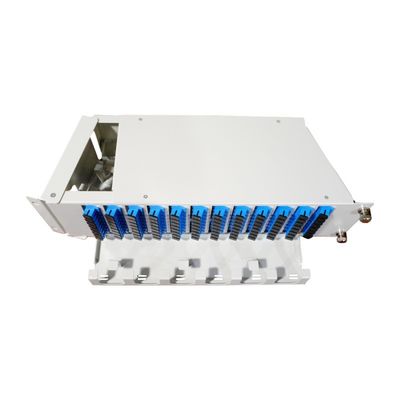 5 Χρόνος Γκρέι 96Cores 19 ιντσών Flip κάτω Fiber Optic Patchpanel για οπτικό εξοπλισμό