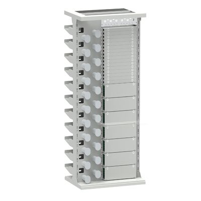 Ανθεκτικό ασημένιο φινίρισμα 47U ODF Rack Cabinet για εσωτερικό δίκτυο FTTH FTTX φορτωμένο