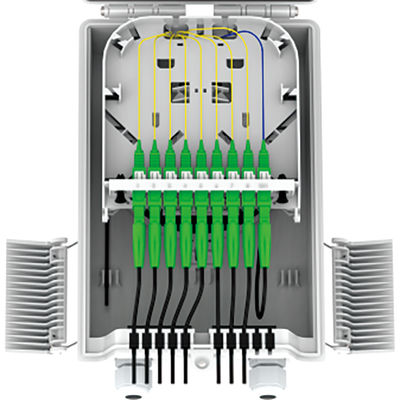 - Φτιαγμένο FTTH IP68 8 πυρήνες Fiber Optic Box διανομής με SC σύνδεσμο 274x175x86