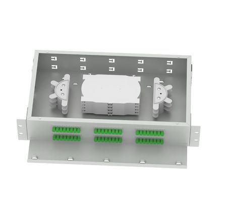 FC APC Οπτικό πλαίσιο διανομής 48 θύρες 19 ιντσών Πίνακας ελαστικών Ιδανικό για FTTX και δίκτυο