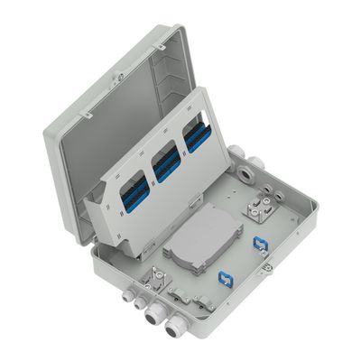 Γκρι 4 λιμάνια Fiber Optic Box Διανομή IP65 Αδιάβροχο για εξωτερικούς σε δίκτυο μοντέλο