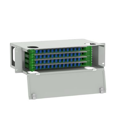 E2K Τύπος 48 θύρες Fiber Optic διανομή patchpanel σε λευκό για εφαρμογές FTTX