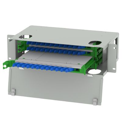E2K Τύπος 48 θύρες Fiber Optic διανομή patchpanel σε λευκό για εφαρμογές FTTX