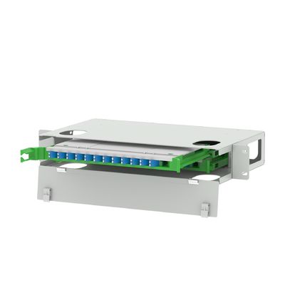 Γκρέι LC τύπου 24 θύρες οπτική ίνα διανομή patchpanel για χώρο εξοικονόμηση κέντρου δεδομένων