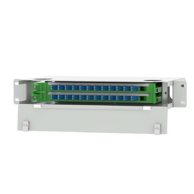 Γκρέι LC τύπου 24 θύρες οπτική ίνα διανομή patchpanel για χώρο εξοικονόμηση κέντρου δεδομένων
