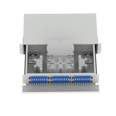 5 LC τύπου 2U 96 Port Patchpanel διανομής οπτικών ινών για σύνδεσμο FTTX τύπου LC