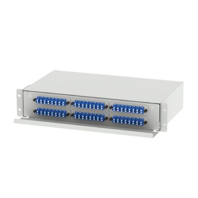 5 LC τύπου 2U 96 Port Patchpanel διανομής οπτικών ινών για σύνδεσμο FTTX τύπου LC
