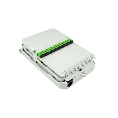 16 πυρήνες Εγκατασταμένο στο τοίχωμα PLC Fiber Distribution Box κατασκευασμένο από PC ABS για συνδέσεις FFTX